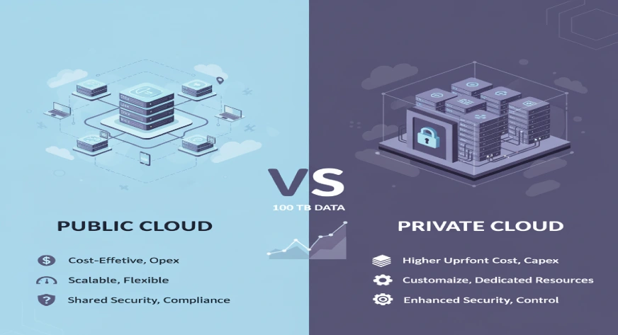 Public Cloud vs Private Cloud for 100 TB